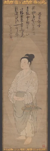 Fish Basket Kannon (Gyoran Kannon) by Bokkei Saiyo, painting, 1400-1481