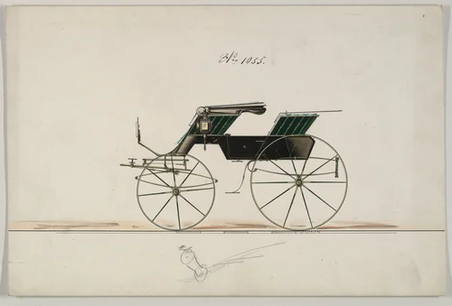 Design for Phaeton, no. 1055 by Brewster & Co., drawing, 1870-1880