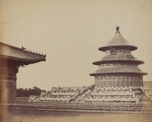 Temple of Heaven from the Place Where the Priests Are Burnt, in the Chinese City of Pekin, October 1860 by Felice Beato, photograph, 1860