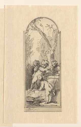 Vanitas-allegorie by Jacob de Wit, drawing, 1705-1754