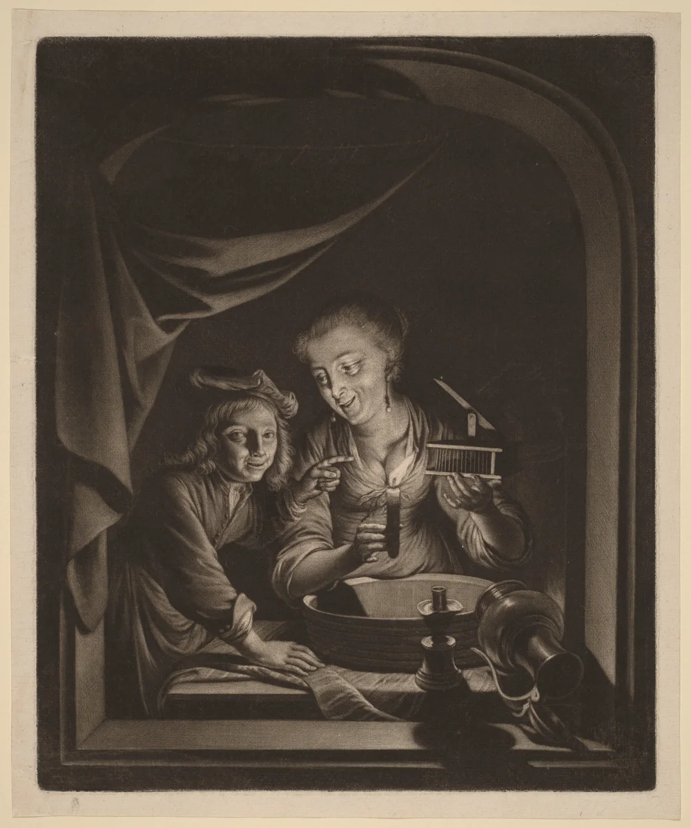 Maid with a Mousetrap by Nicolaas Verkolje
Gerrit Dou, print, 1690-1719