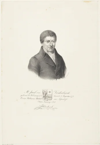 Portret van Jacob van Vredenburch by Pieter Gerardus Bernhard, print, 1823-1880