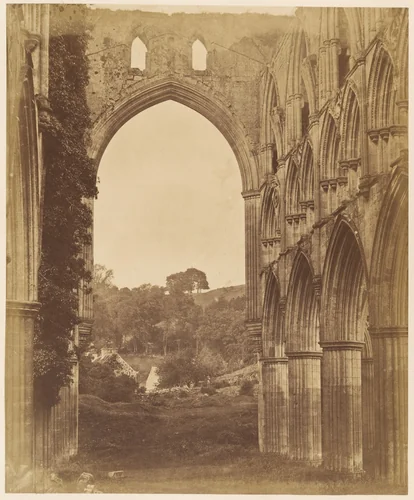 Rivaulx Abbey. Interior of the Choir by Joseph Cundall, photograph, 1850-1859