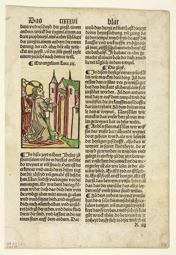Jesus Foretelling the Destruction of Jerusalem from Spiegel menschlicher Behältnis (The Mirror of Human Salvation), Plate 13 from Woodcuts from Books of the 15th Century by Johann Schönsperger the Elder, print, 1500