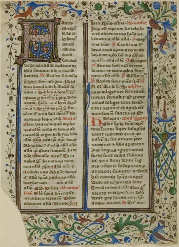 Illuminated Initial "H" from a Psalter or Breviary by German or Southern Netherlandish, painting, 1450-1459