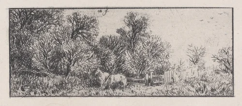 Landscape by Charles Jacque, print, 1843-1853