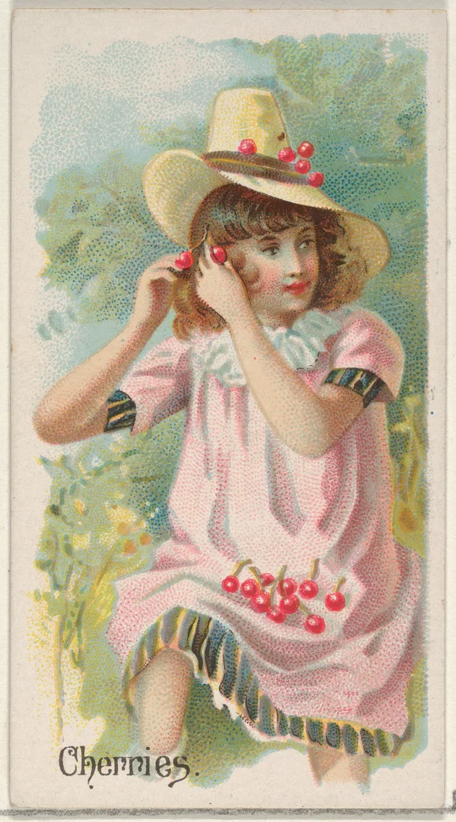 Cherries, from the Fruits series (N12) for Allen & Ginter Cigarettes Brands by Allen & Ginter, print, 1891
