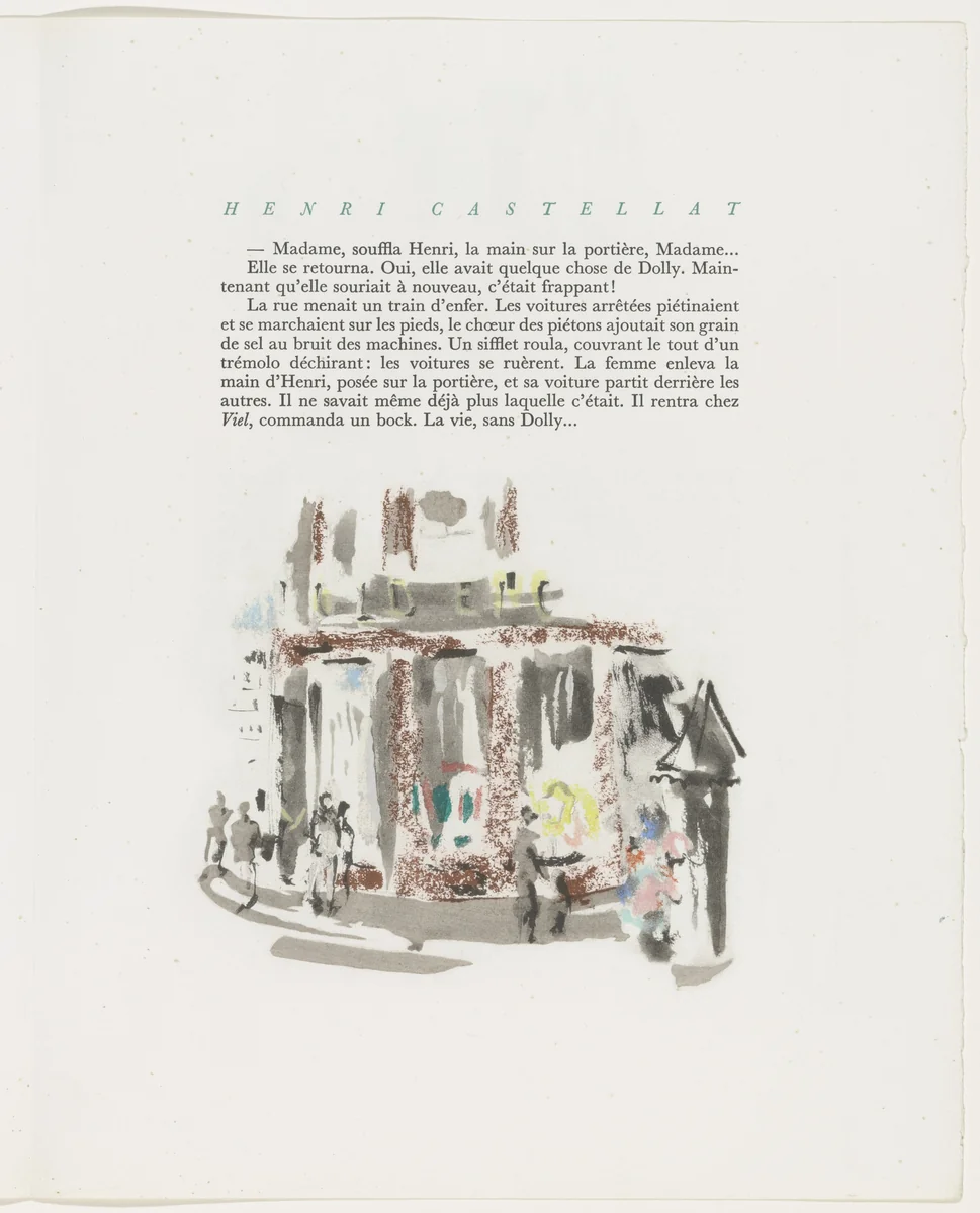 Tailpiece (page 117) from Mille Regrets (A Thousand Regrets) by Christian Bérard, illustrated book, 1947