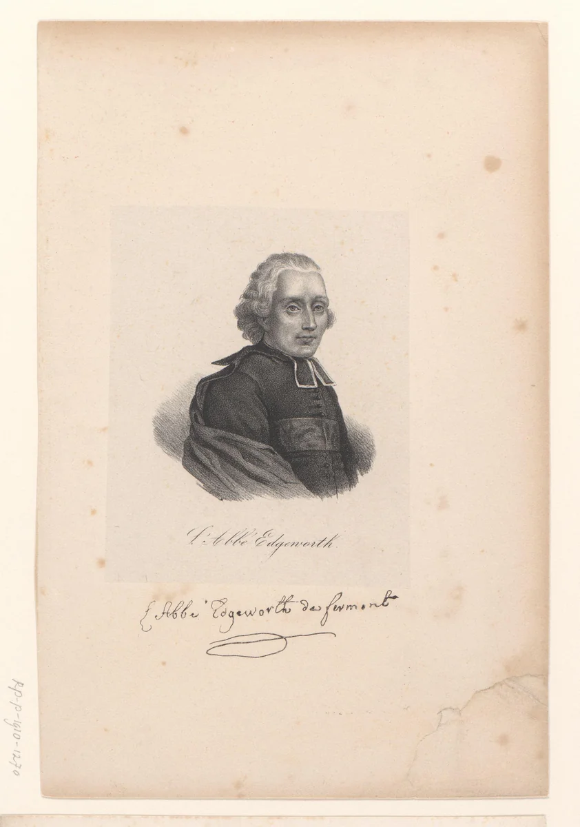 Portret van Henri Edgeworth de Firmont by anonymous, print, 1825-1850