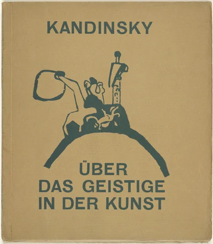 Standing and Falling Tower with Rider (Stehender und Stürzender Turm mit Reiter) (cover) from Über das Geistige in der Kunst (Concerning the Spiritual Art) by Wassily Kandinsky, illustrated book, 1911