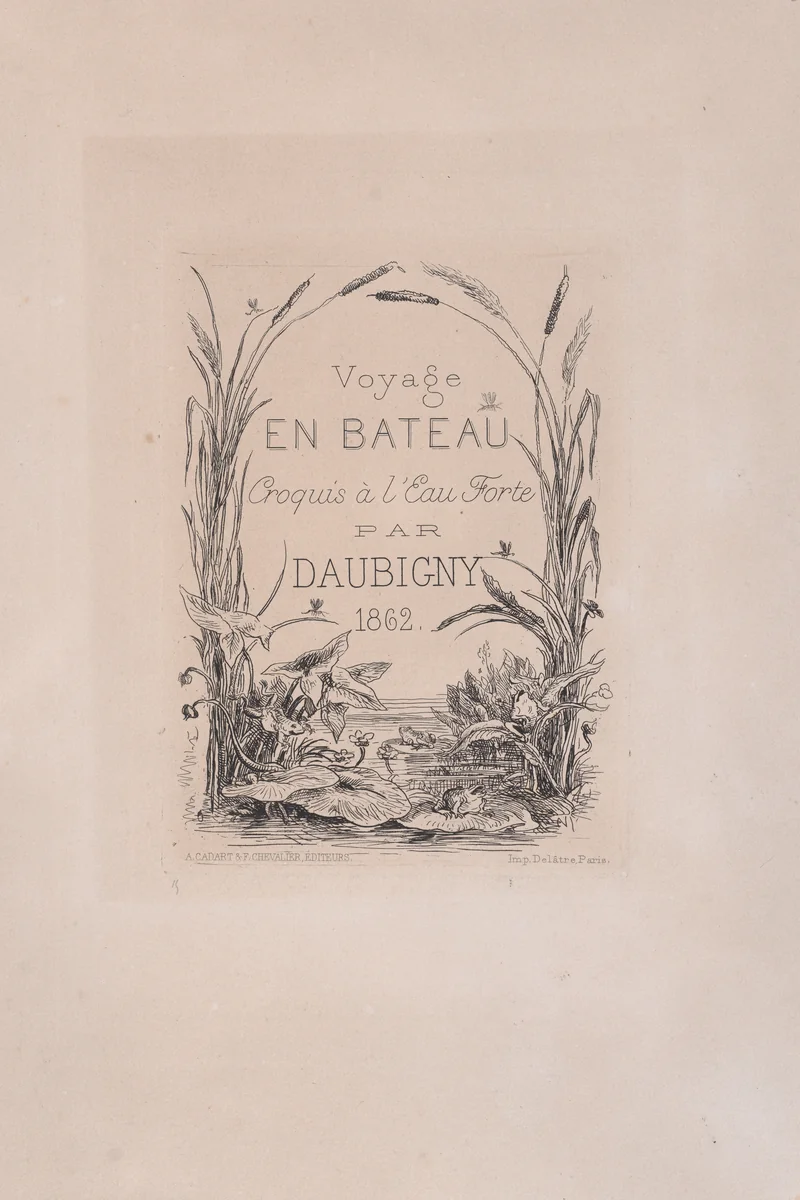 Frontispiece from "Voyage en bateau" by Charles-François Daubigny, print, 1862