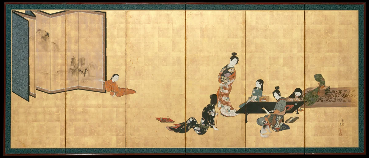 Parody of the Four Accomplishments by Shibata Zeshin (柴田是真), painting, 1850-1899