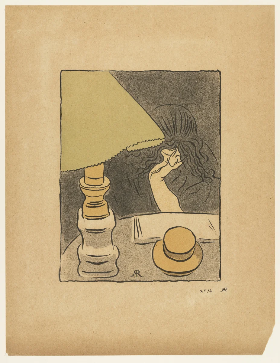 Woman and Lamp by Jozsef Rippl-Rónai, print, 1894