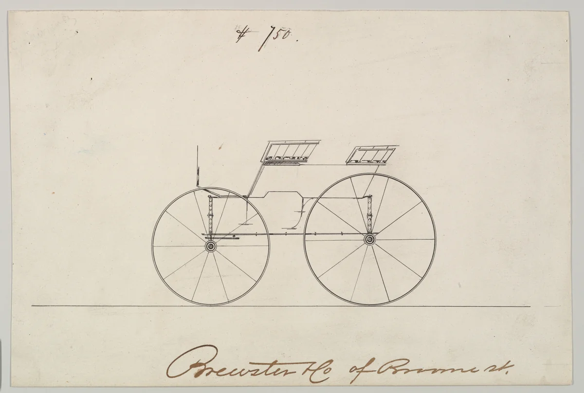 Design for Wagon, no. 750 by Brewster & Co., drawing, 1850-1870