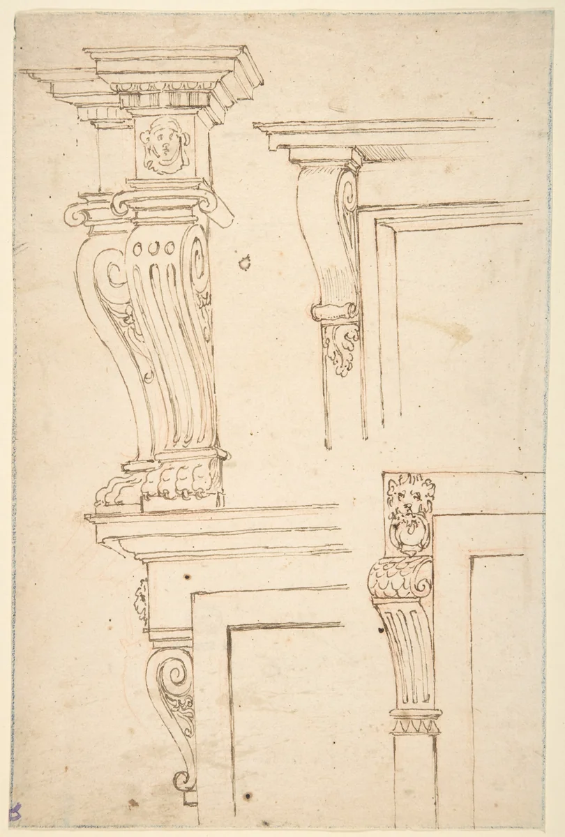 Studies for Consoles by anonymous, drawing, 1500-1599