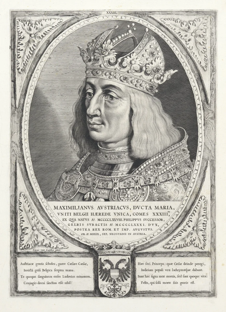 Portret van Maximiliaan I van Habsburg by Cornelis Visscher, print, 1650