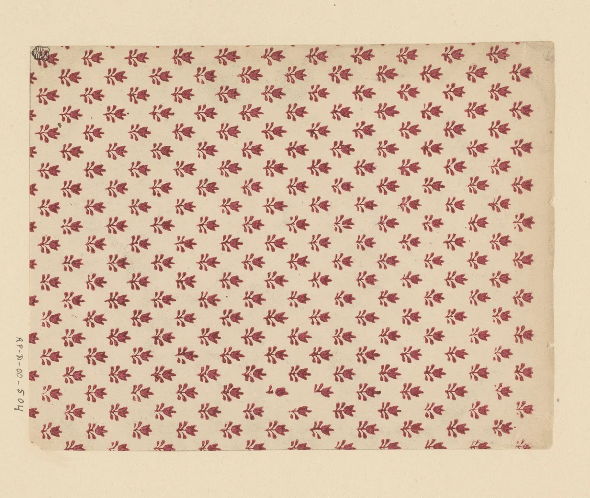 Blad met strooipatroon van bloemmotief by anonymous, print, 1800-1900