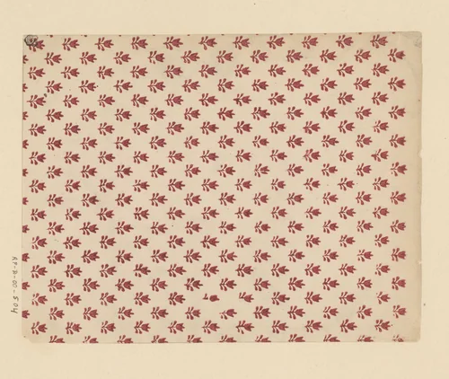 Blad met strooipatroon van bloemmotief by anonymous, print, 1800-1900