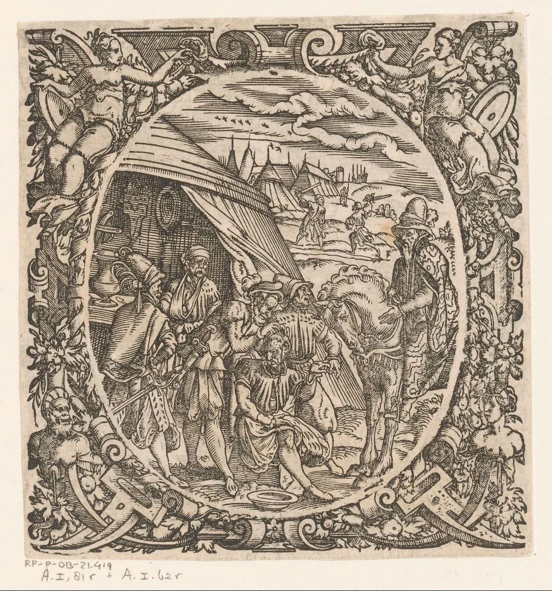 Legerarts verbindt een gewonde by Jost Amman, print, 1573