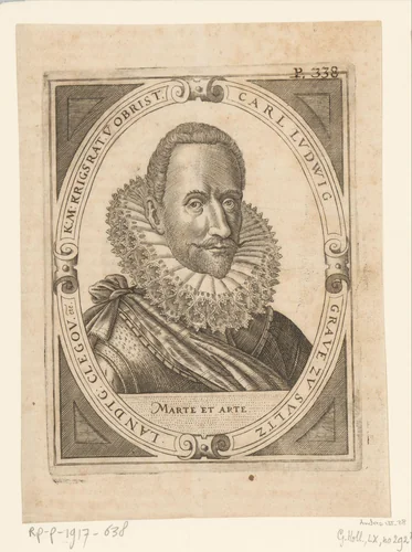 Portret van Carl Ludwig, graaf van Sulz, landgraaf van Klettgau by Hans Sibmacher, print, 1590-1611