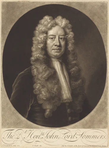John Lord Sommers by John Smith; Jonathan Richardson, print, 1713