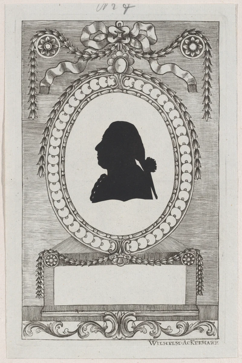 Silhouette of Graf Ferrari by Wilhelm Ackermann, print, 1784-1834