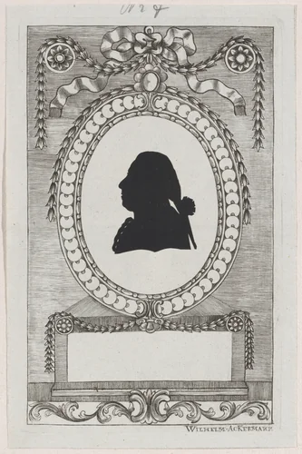 Silhouette of Graf Ferrari by Wilhelm Ackermann, print, 1784-1834