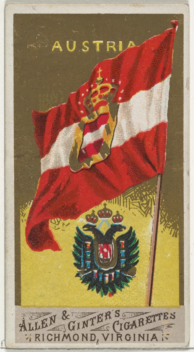 Austria, from Flags of All Nations, Series 1 (N9) for Allen & Ginter Cigarettes Brands by Allen & Ginter, print, 1887