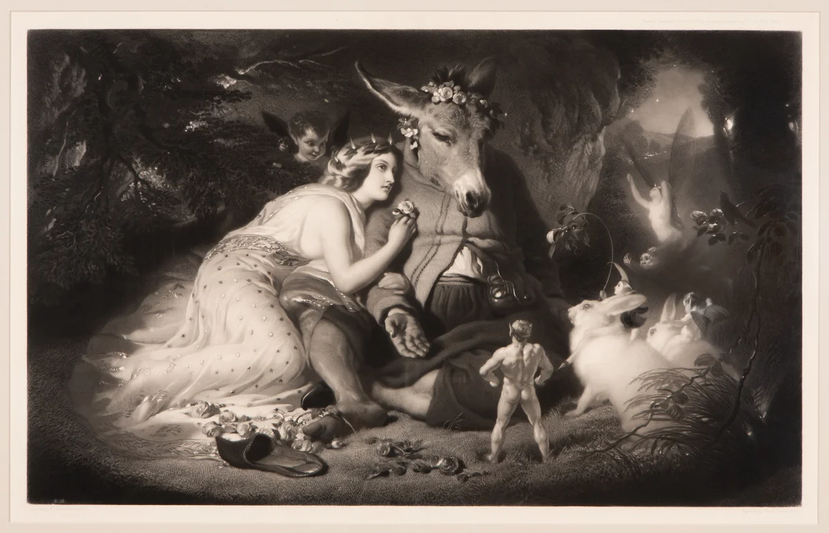 A Midsummer Night's Dream (Shakespeare, Act 4, Scene 1) by Edwin Henry Landseer, print, 1857