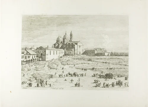 S. Giustina in prà della Vale, from Vedute by Canaletto, print, 1735-1744