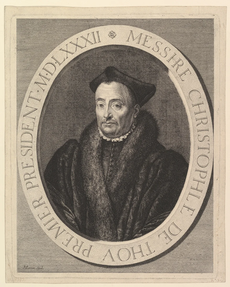 Christophe de Thou, premier president au Parlement by Jean Morin, print, 1605-1650