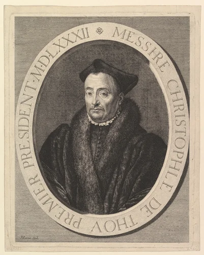 Christophe de Thou, premier president au Parlement by Jean Morin, print, 1605-1650