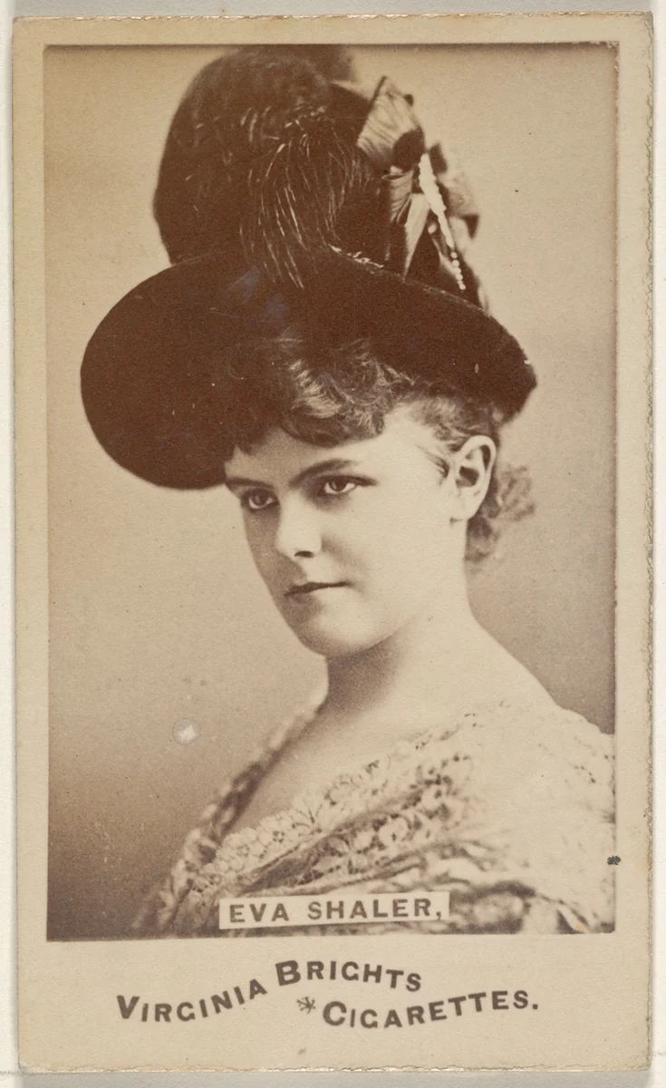Eva Shaler, from the Actors and Actresses series (N45, Type 6) for Virginia Brights Cigarettes by Allen & Ginter, photograph, 1885-1891