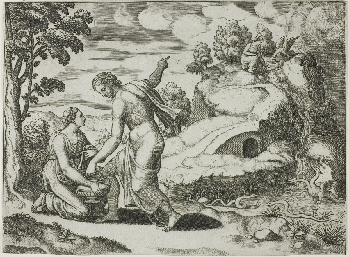Isolated Subject from the Story of Psyche by Raphael, print, 1527-1537