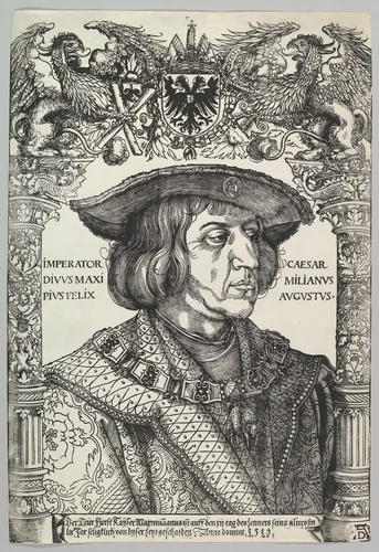 Portrait of Emperor Maximilian I by Hans Weiditz, print, 1519