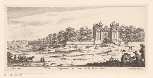 Gezicht op de Cours de la Reine by Claude Goyrand, print, 1630-1661
