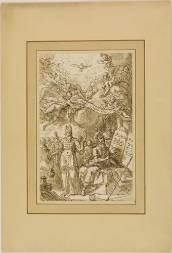 Moses and the Tables of Law by James Thornhill, drawing, 1695-1734