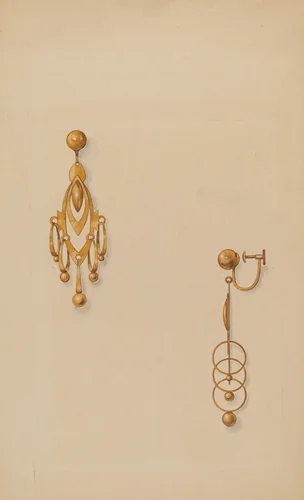 Earrings by Isidore Steinberg, index of american design, 1937