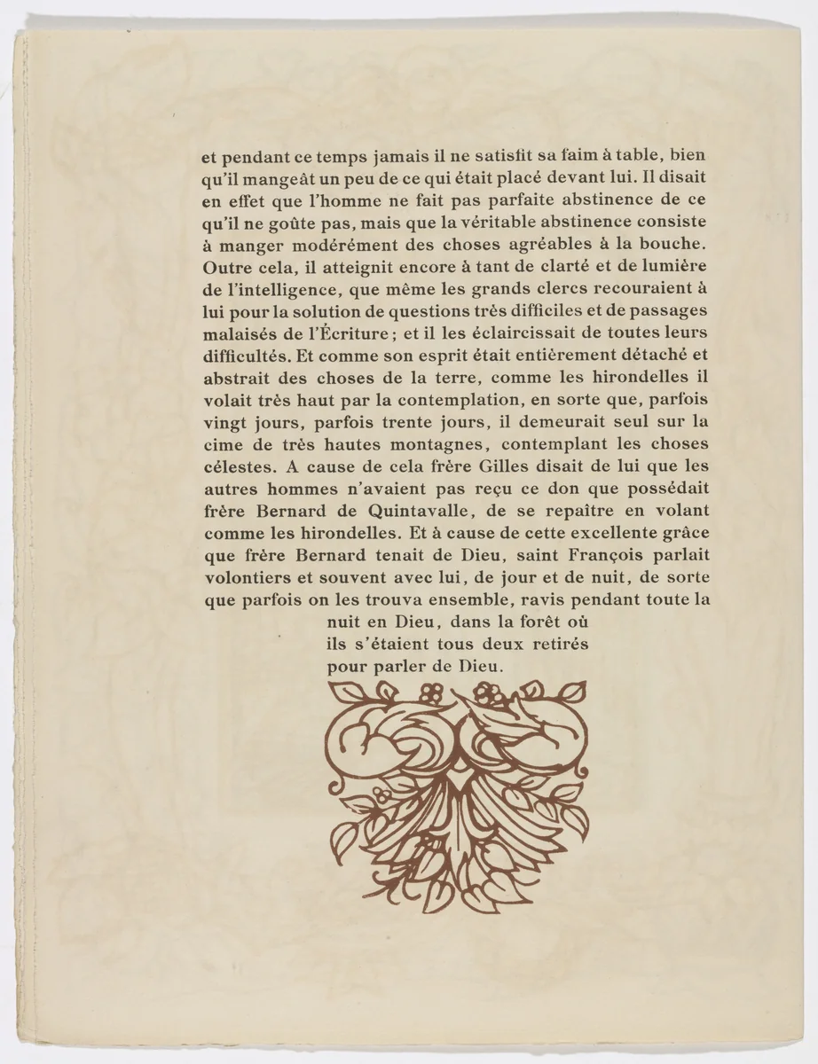 Tailpiece (page 176) from Les Petites Fleurs de St. François (The Little Flowers of St. Francis) by Émile Bernard, illustrated book, 1928