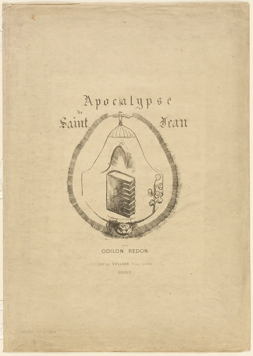Cover/frontispiece for l'Apocalypse de Saint-Jean by Odilon Redon, print, 1899
