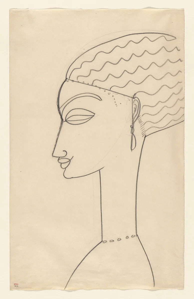 Woman in Profile by Amedeo Modigliani, drawing, 1910