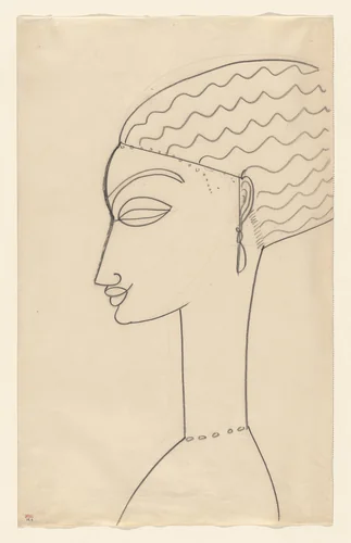 Woman in Profile by Amedeo Modigliani, drawing, 1910
