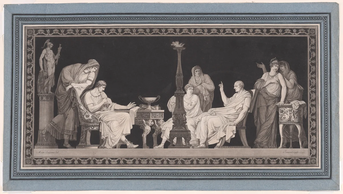 The Discovery of the Catilinarian Conspiracy by Jean François Janinet, print, 1792