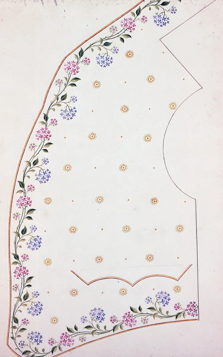 Waistcoat Design by England or France, textile, 1830-1849