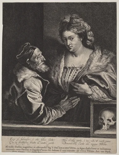 Titian's Mistress by Anthony van Dyck, print, 1599-1641