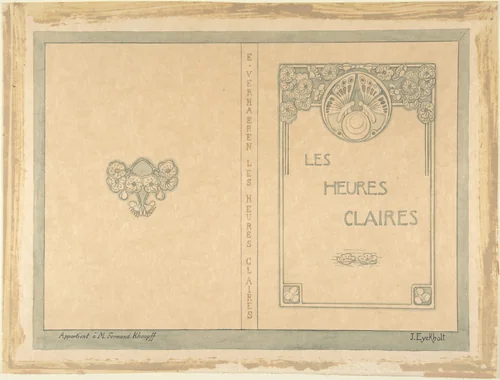 Design for "Les Heures Claires" by Emile Verhaeren by Julia Eyckholt, drawing, 1896-1910