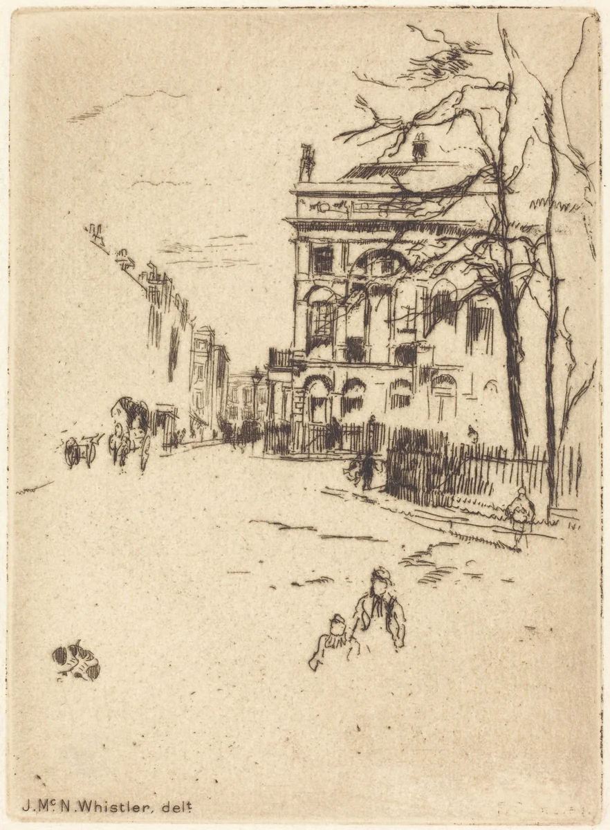 Fitzroy Square by James McNeill Whistler, print, 1878-1881