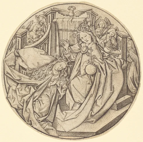Christ Blessing the Virgin by Master E. S., print, 1450