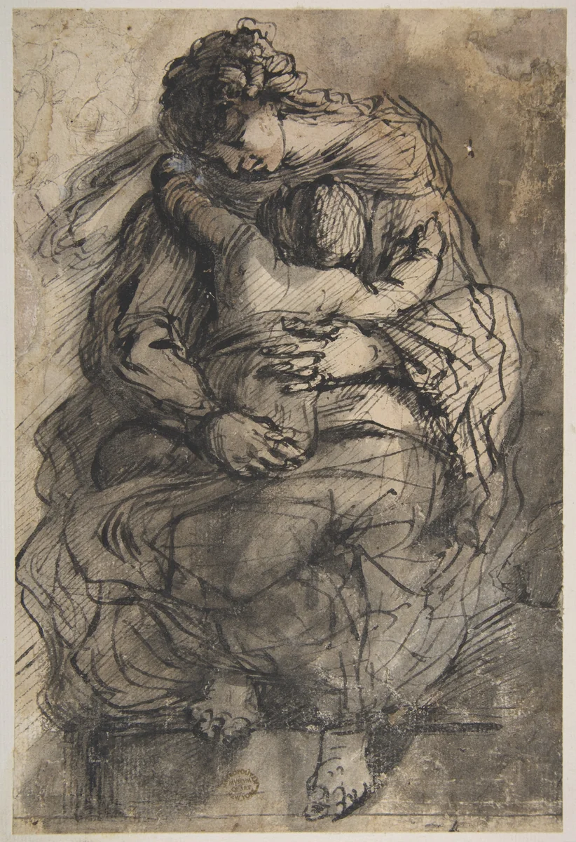 Virgin and Child by Giulio Cesare Procaccini, drawing, 1574-1625