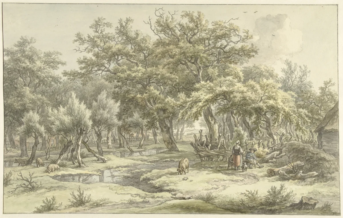 Landschap bij Eext (Drenthe) by Egbert van Drielst, drawing, 1793